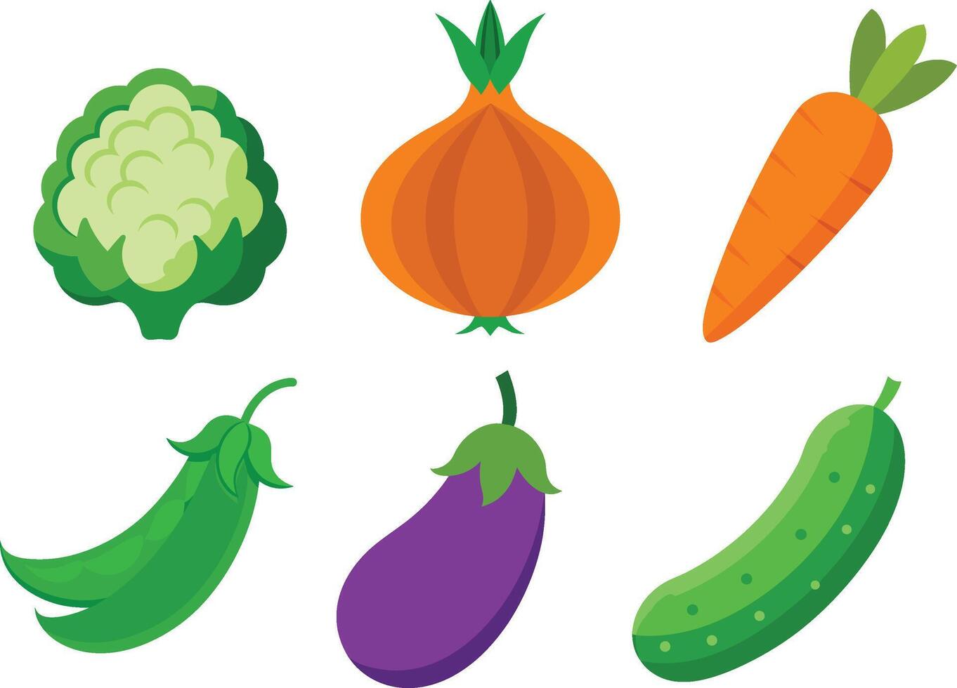 Different green vegetable illustration vector
