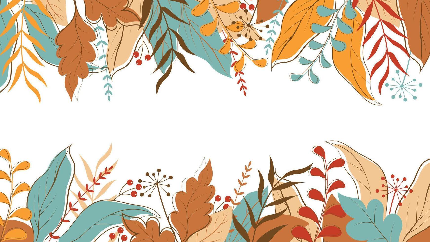 autumn border frame vector
