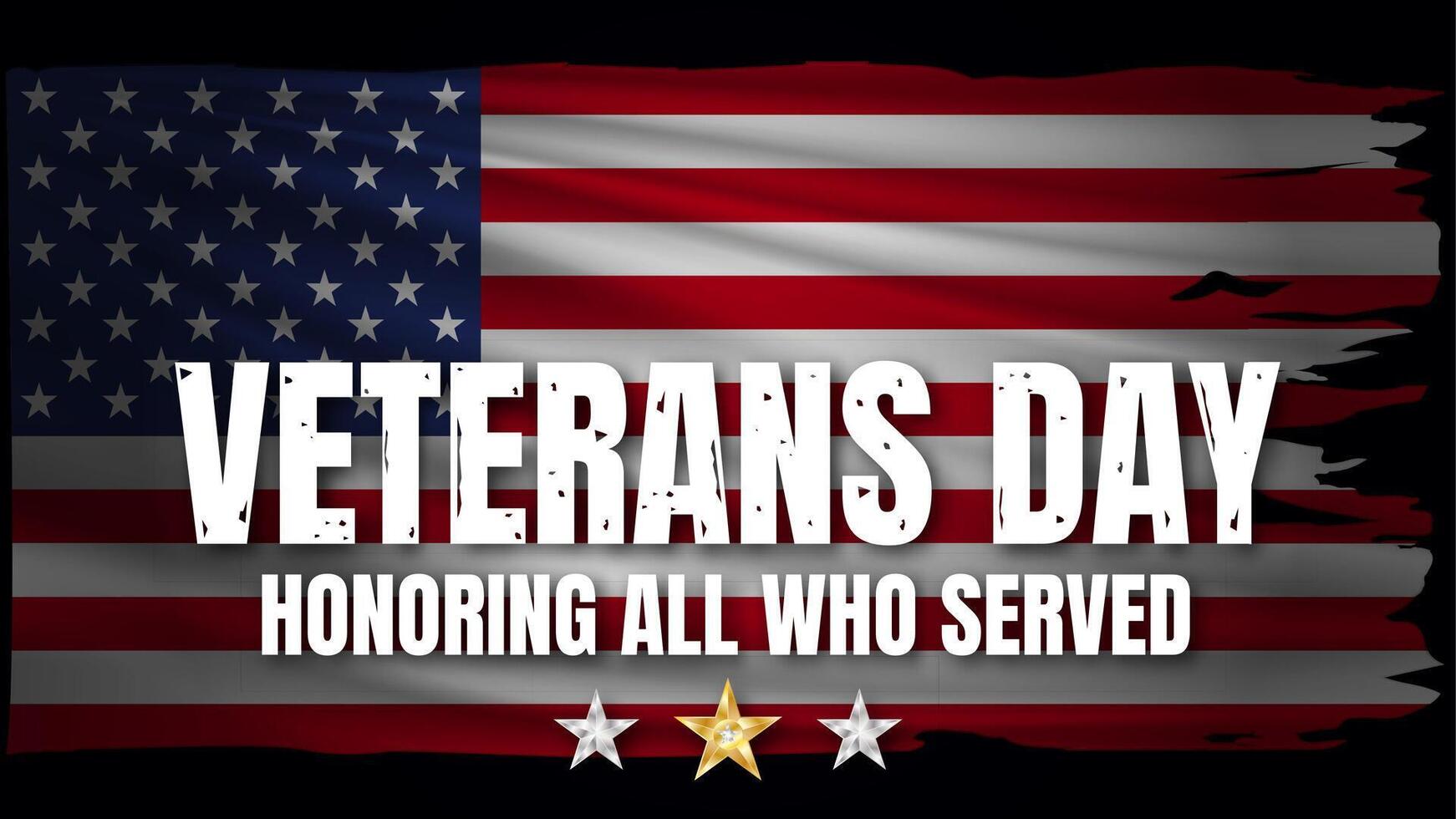 Veterans day background with flag of United States. Ragged flag .National holiday of the USA. vector