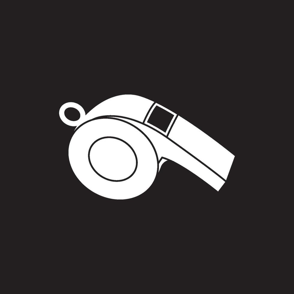 A whistle icon on a black background vector
