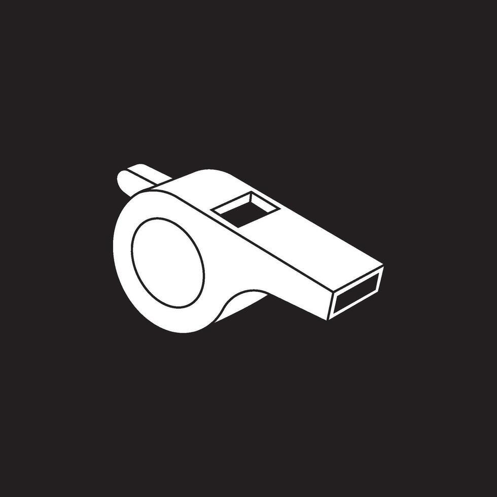 A whistle icon on a black background vector
