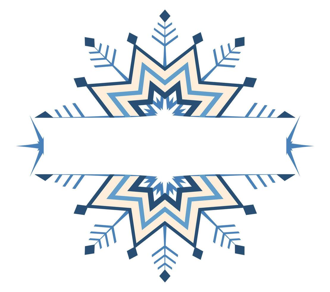 Frame for text in the shape of a snowflake. vector