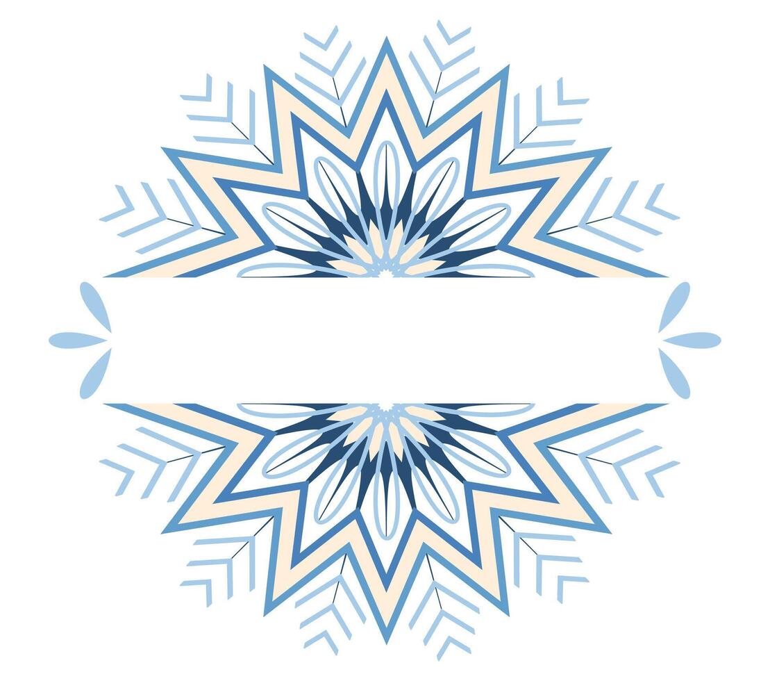 Frame for the text with a snowflake pattern. vector