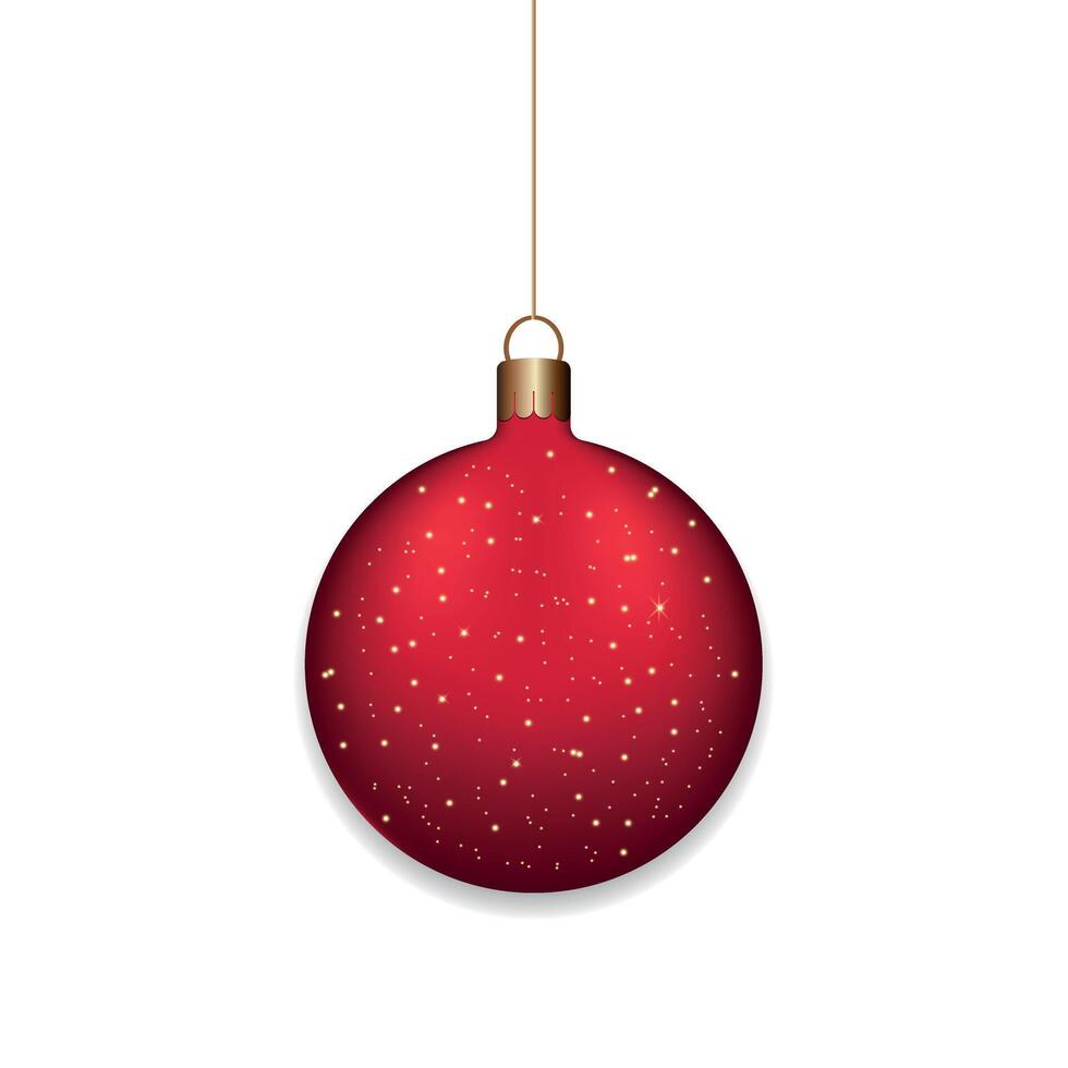 Red New Year's ball, Christmas tree toy. vector