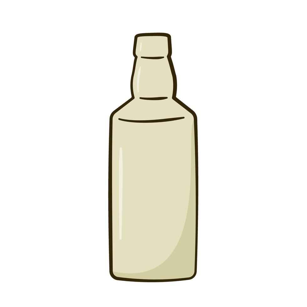 Empty bottle. Cartoon vector