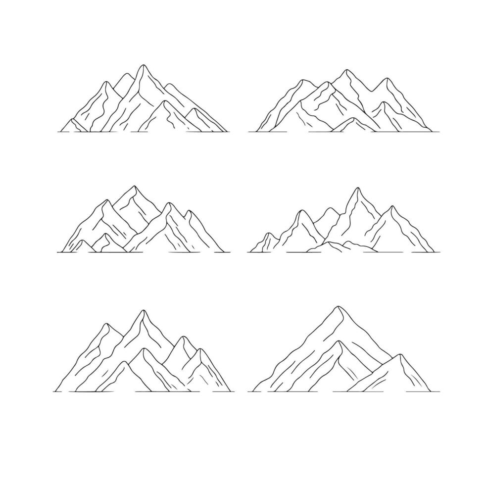 Mountain landscape set of mountain peaks illustration vector