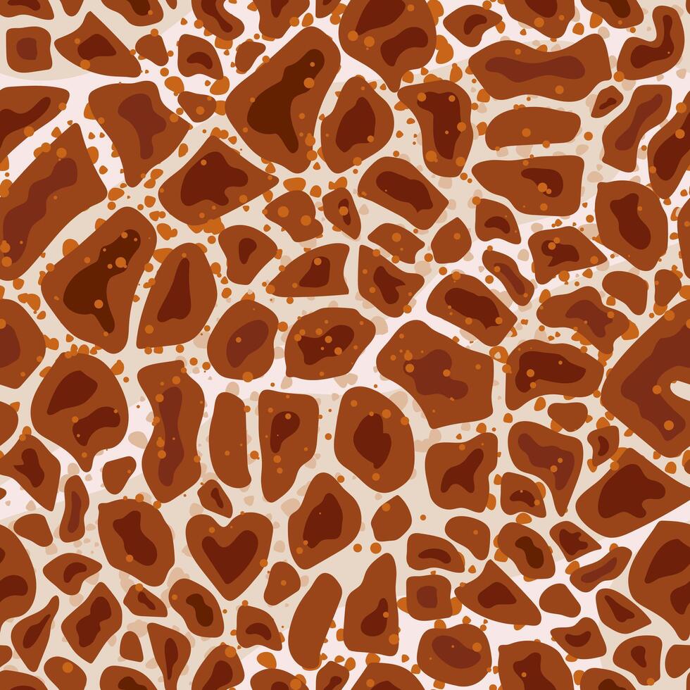 Giraffe Print Seamless Pattern. Animal Skin. Abstract Pattern. Hand Drawn Giraffe Skin Background. Tile with Wild Animal Fur. vector