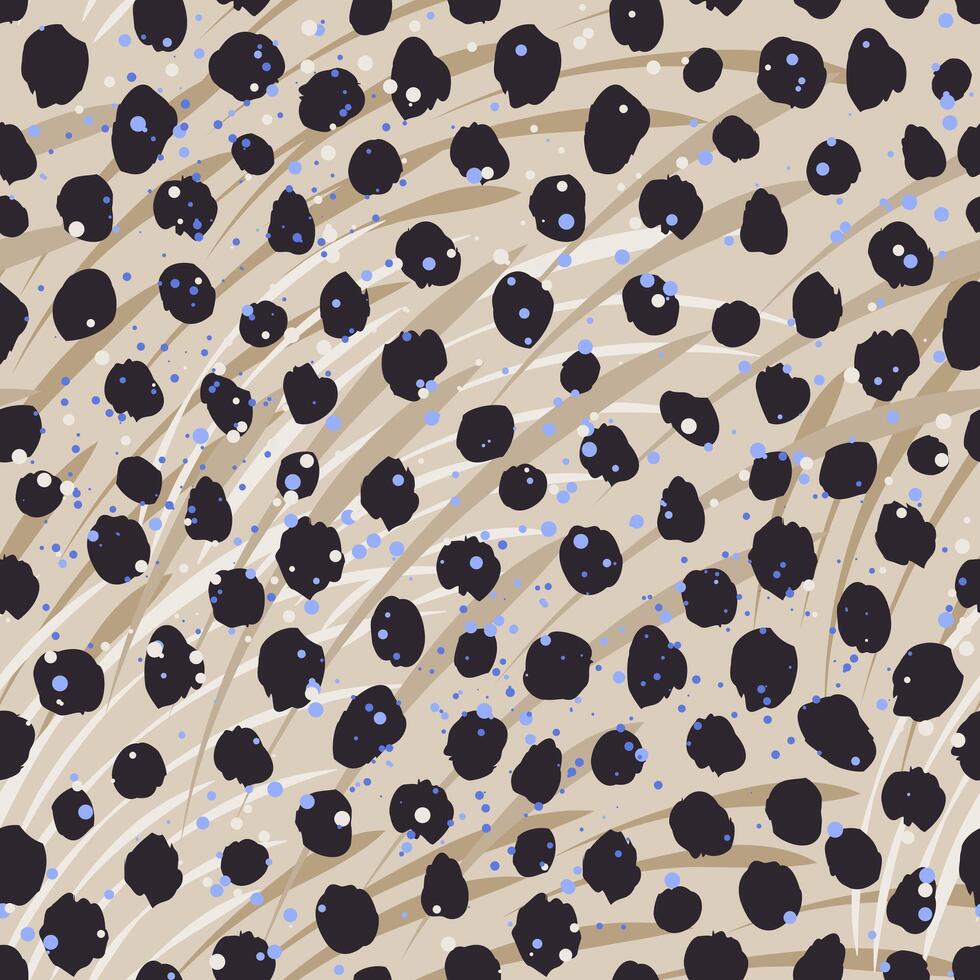 Cheetah Print Seamless Pattern. Animal Skin. Abstract Pattern. Hand Drawn Cheetah Skin Background. Tile with Wild Animal Fur for Textiles, Wallpapers, or Digital Projects. vector