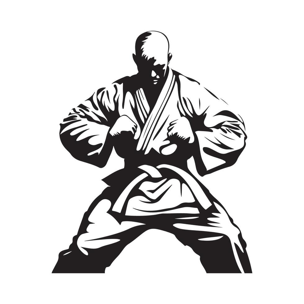Karate silhouette logo design on white background. vector