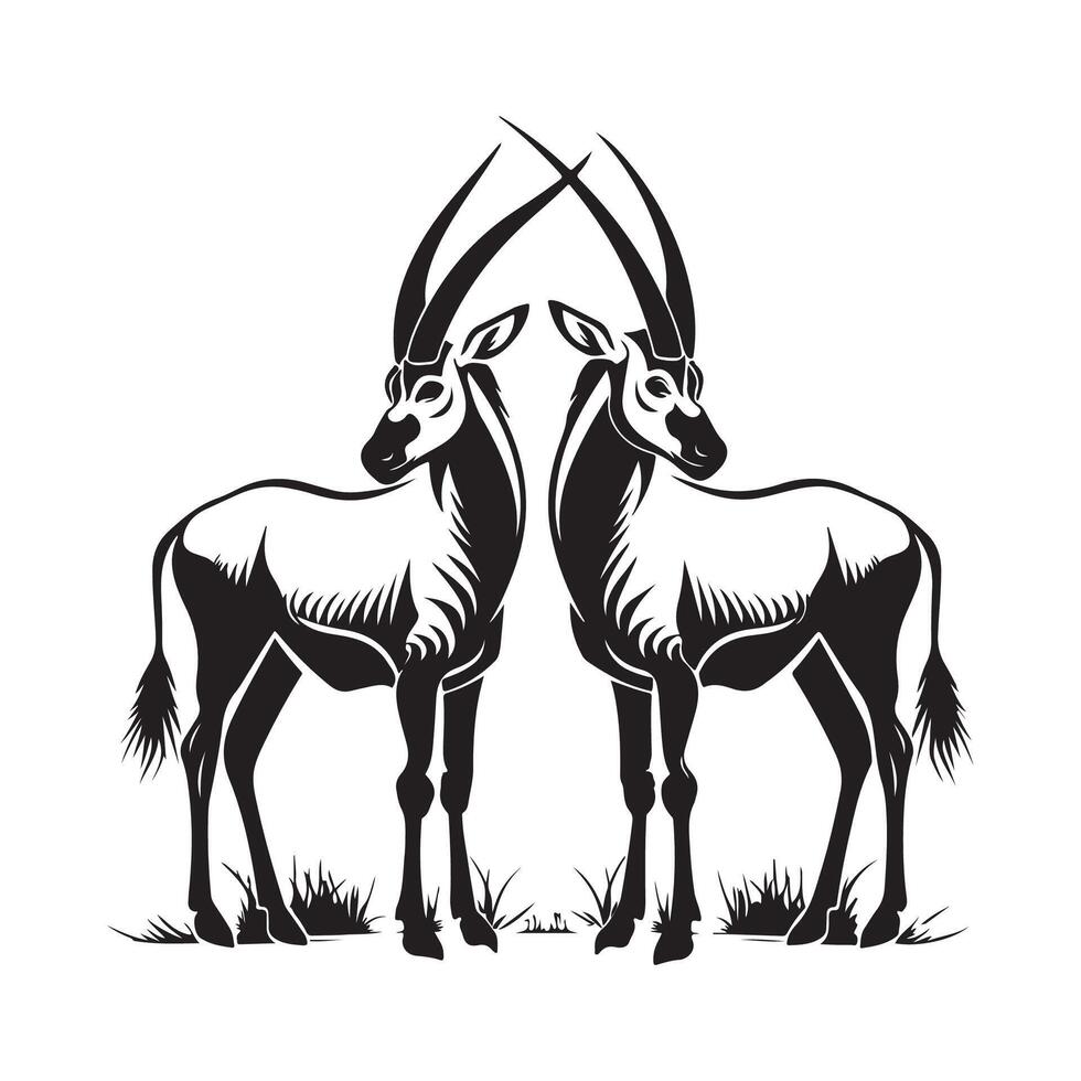 Oryx logo Images. Two Oryx logo Images isolated on white background vector