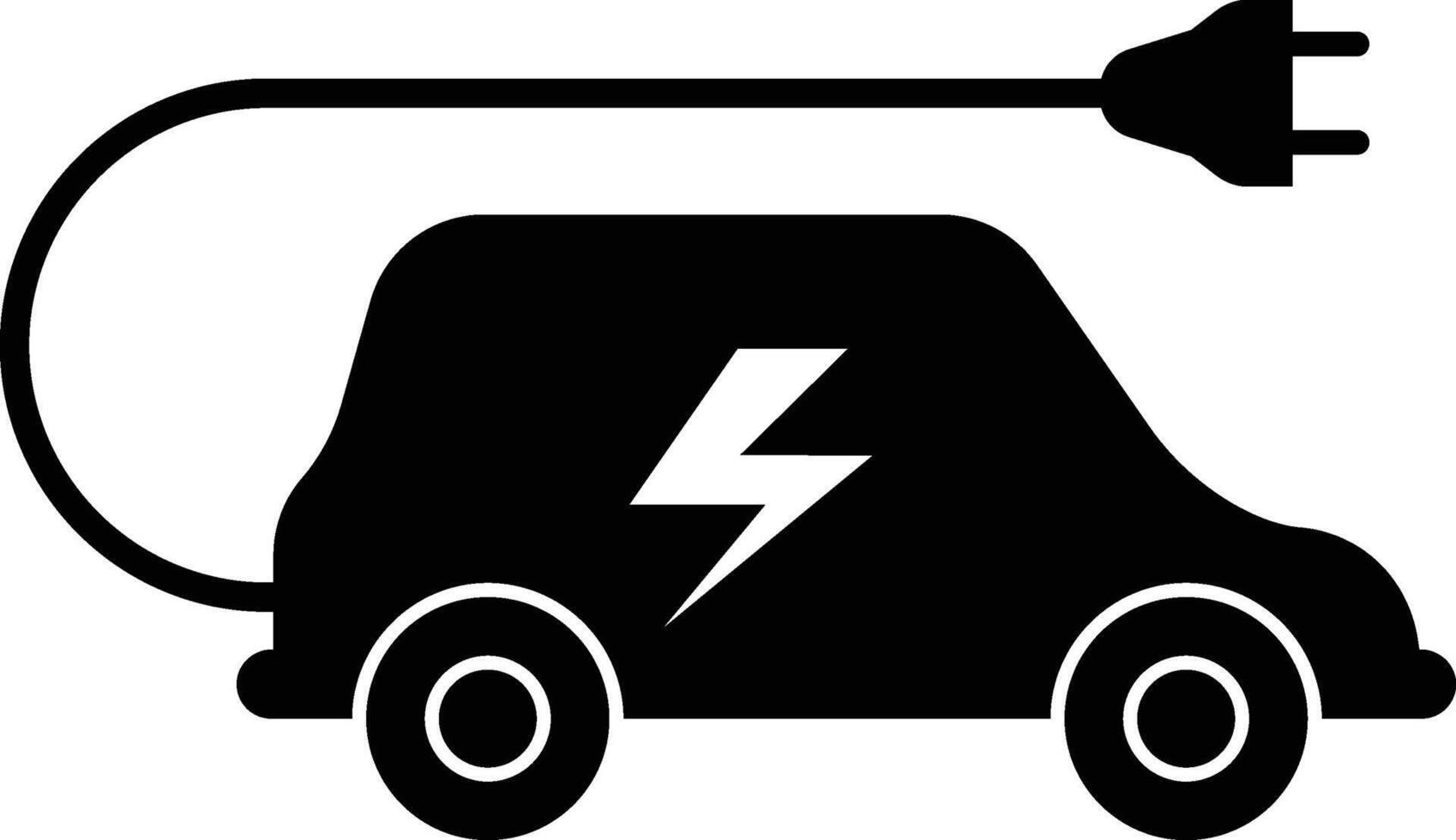 Hybrid, Electric Car with Charger, Plug Symbol Icon vector