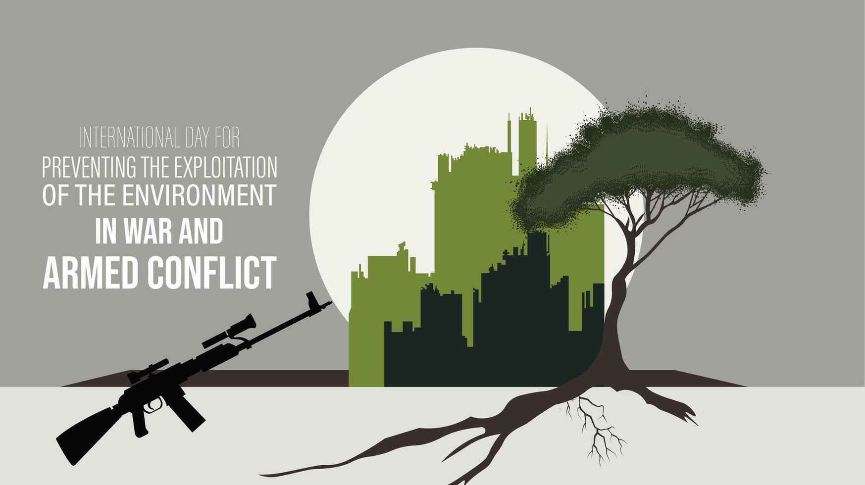 Preventing the evolution of the environment of war and armed conflict vector
