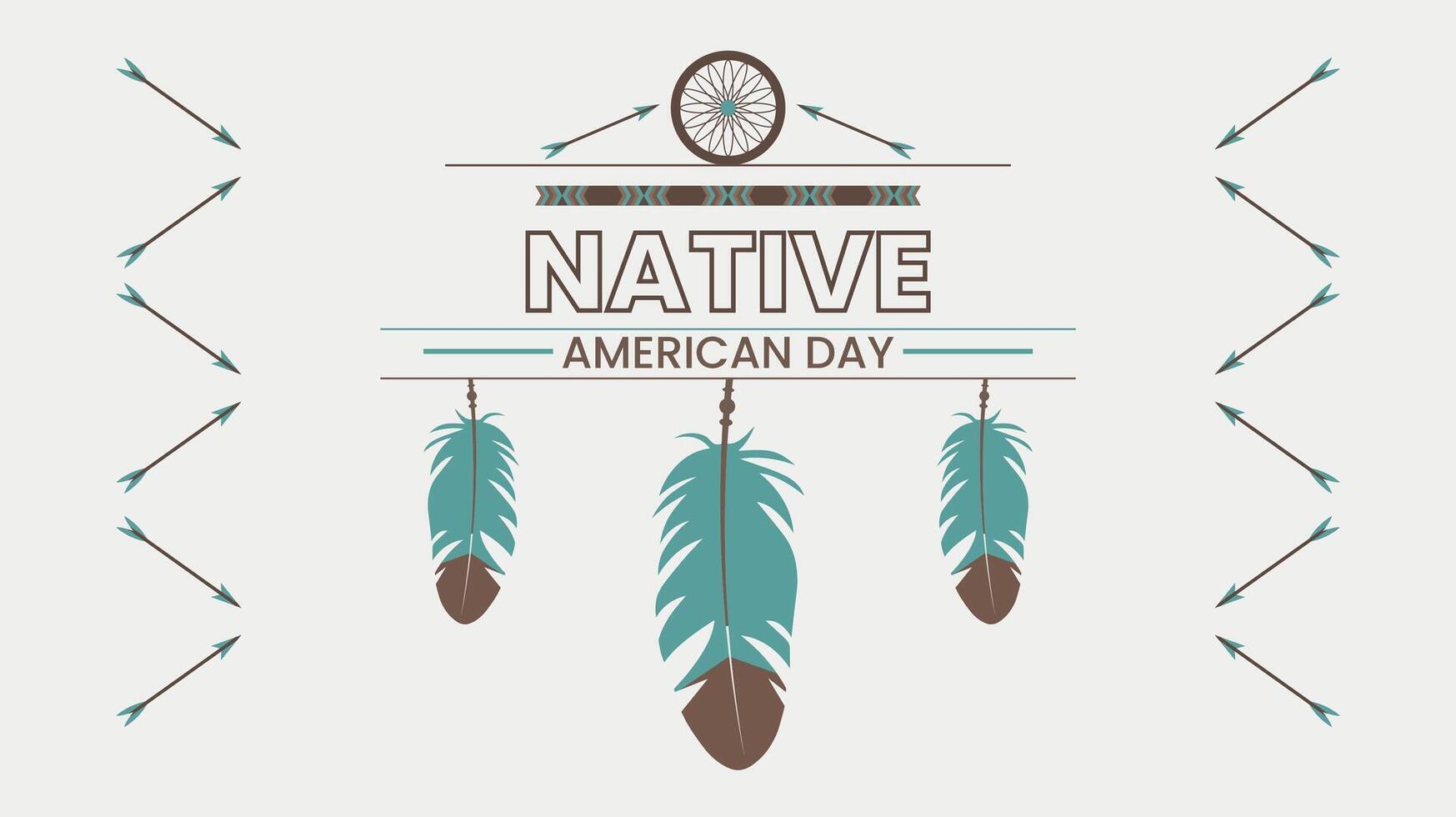 Native american day background with native american symbols vector