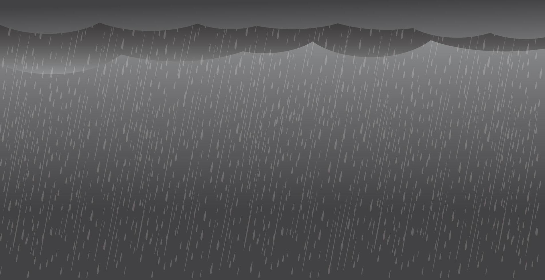 Heavy rain in dark sky vector
