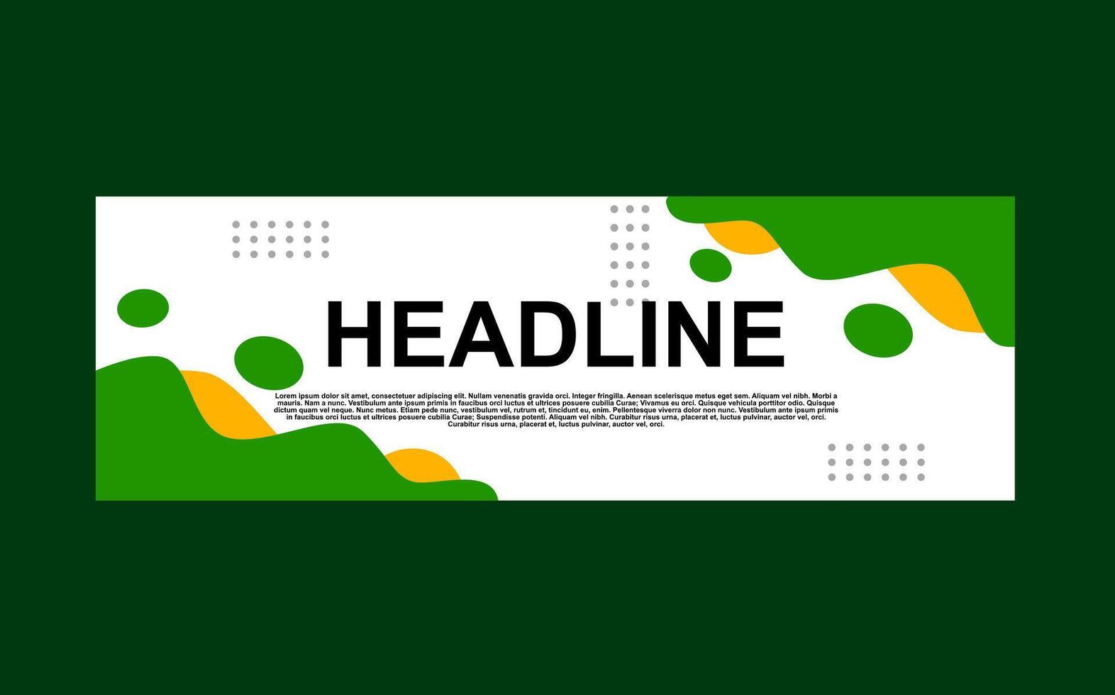 banner template design with green and yellow color for business, promotion and announcement. vector