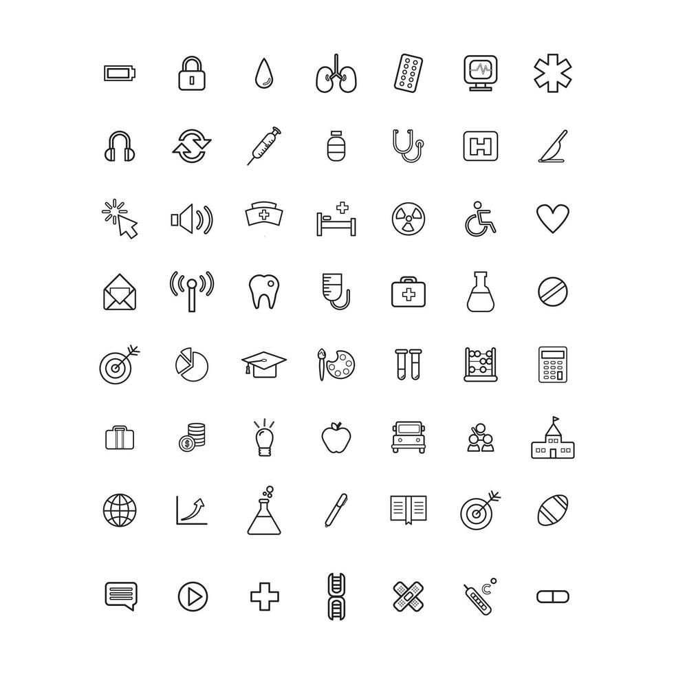 a collection of madical icons vector