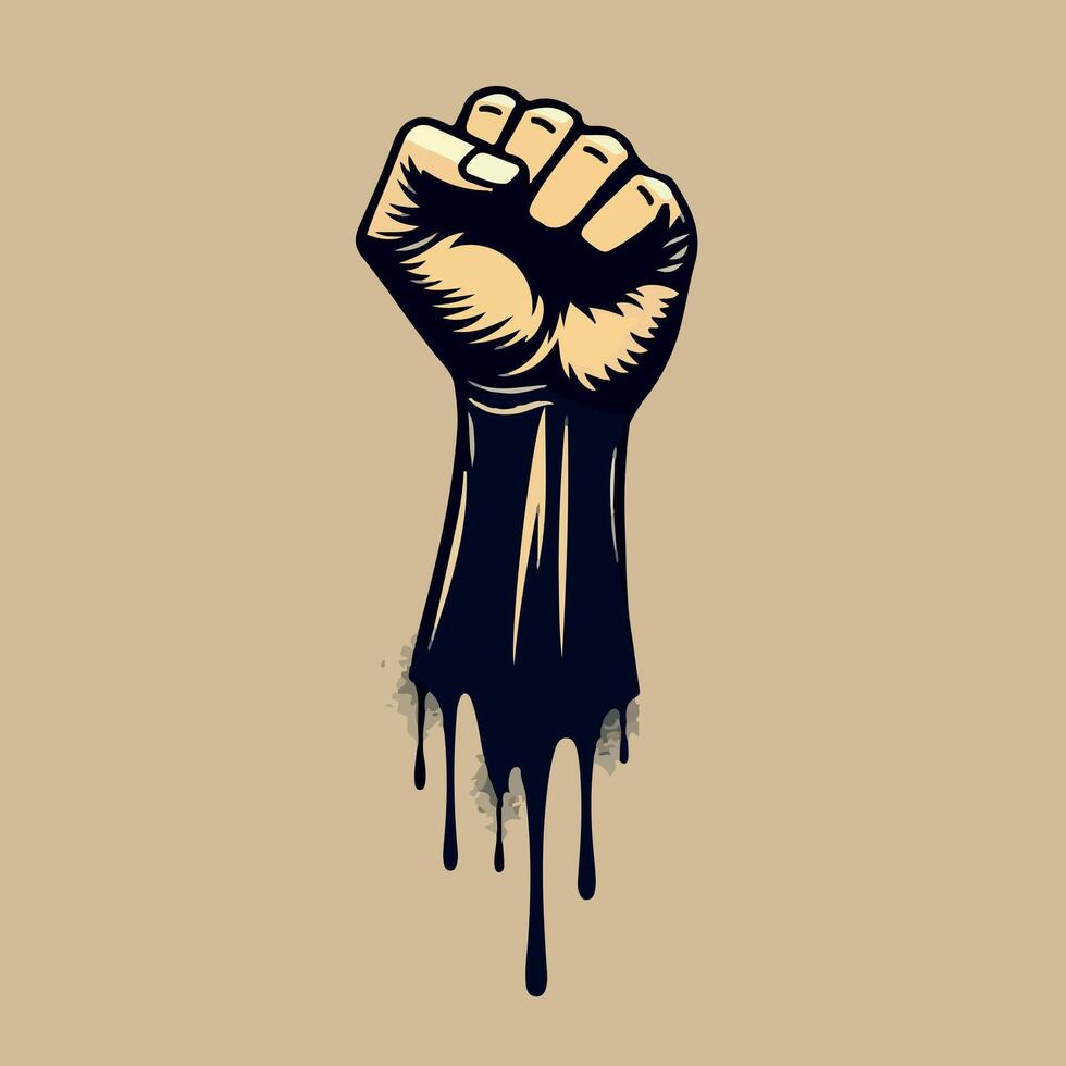 a drawing of a fist with the words fist on it vector