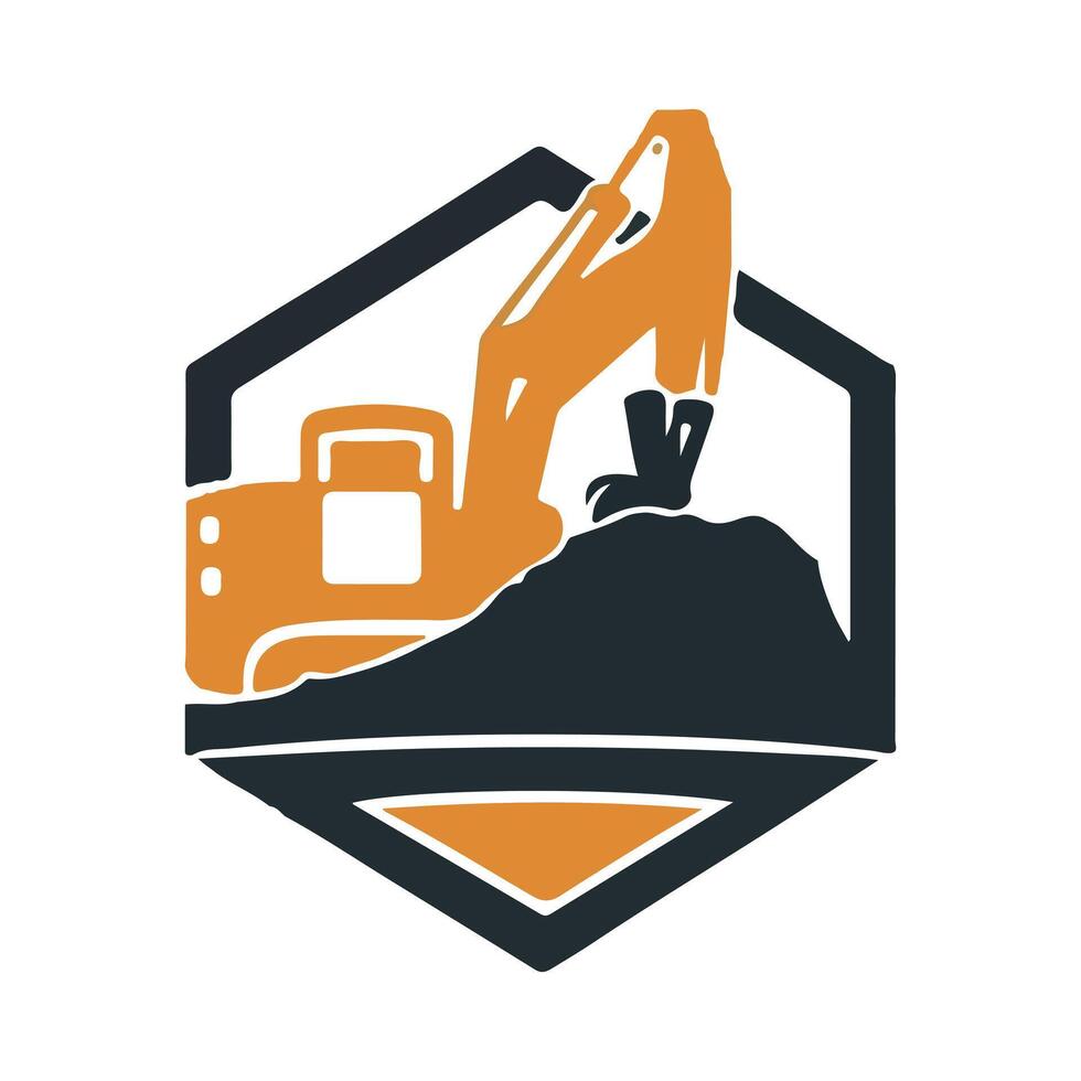 a black and yellow logo with a crane and a crane vector