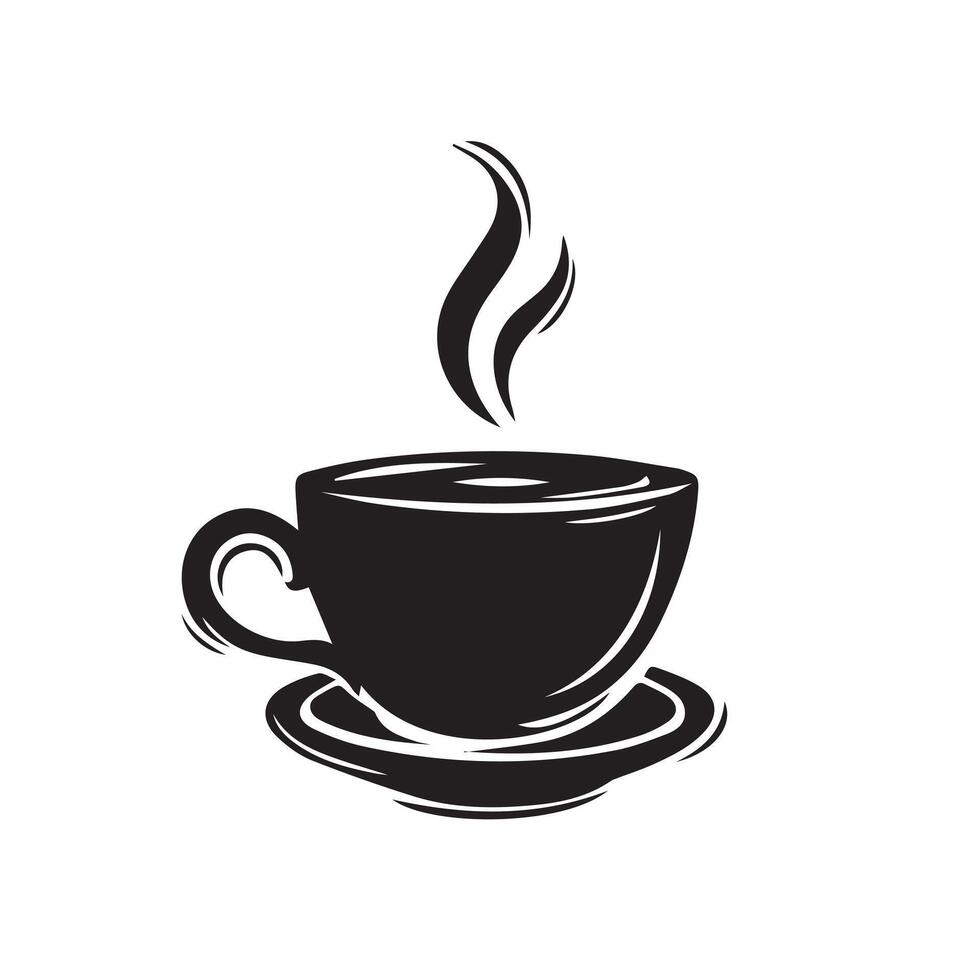 a cup of coffee with a hot drink on it vector
