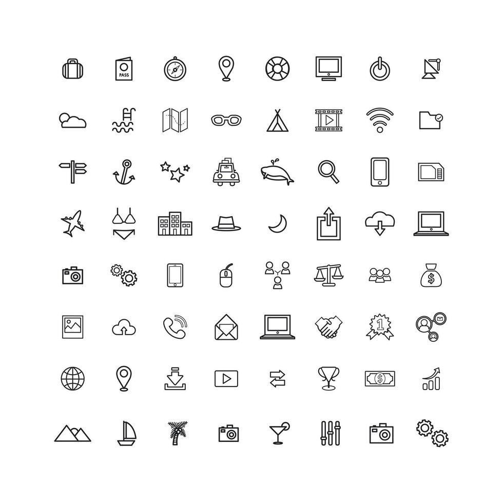 a collection of web icons vector