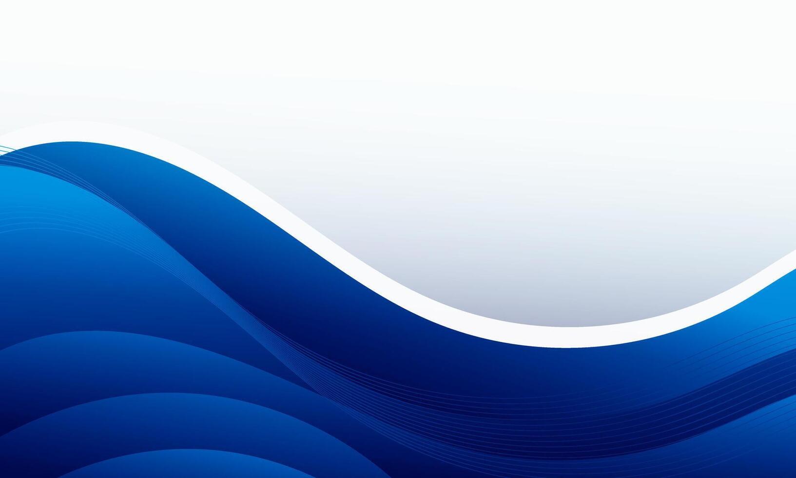 abstract blue wave background with white lines vector