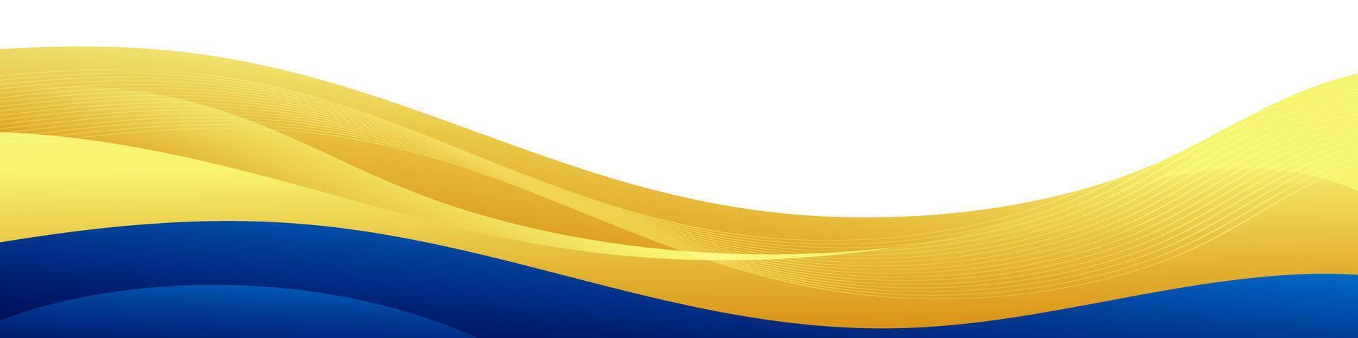 Abstract Blue and Yellow Curved Lines Background vector