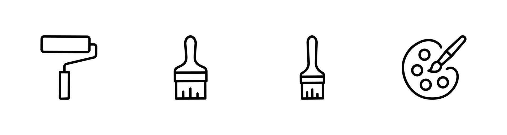 Brushes and Painting icon vector