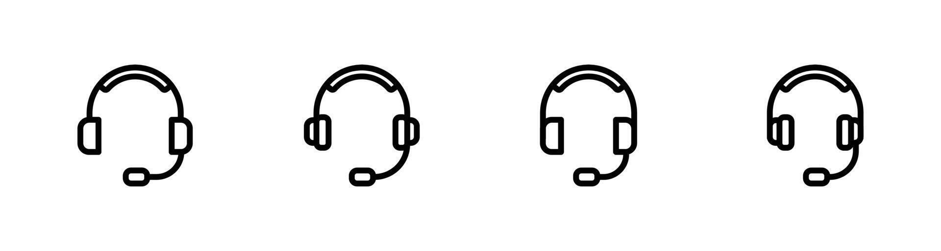Headphones icons set. Customer support symbol. vector