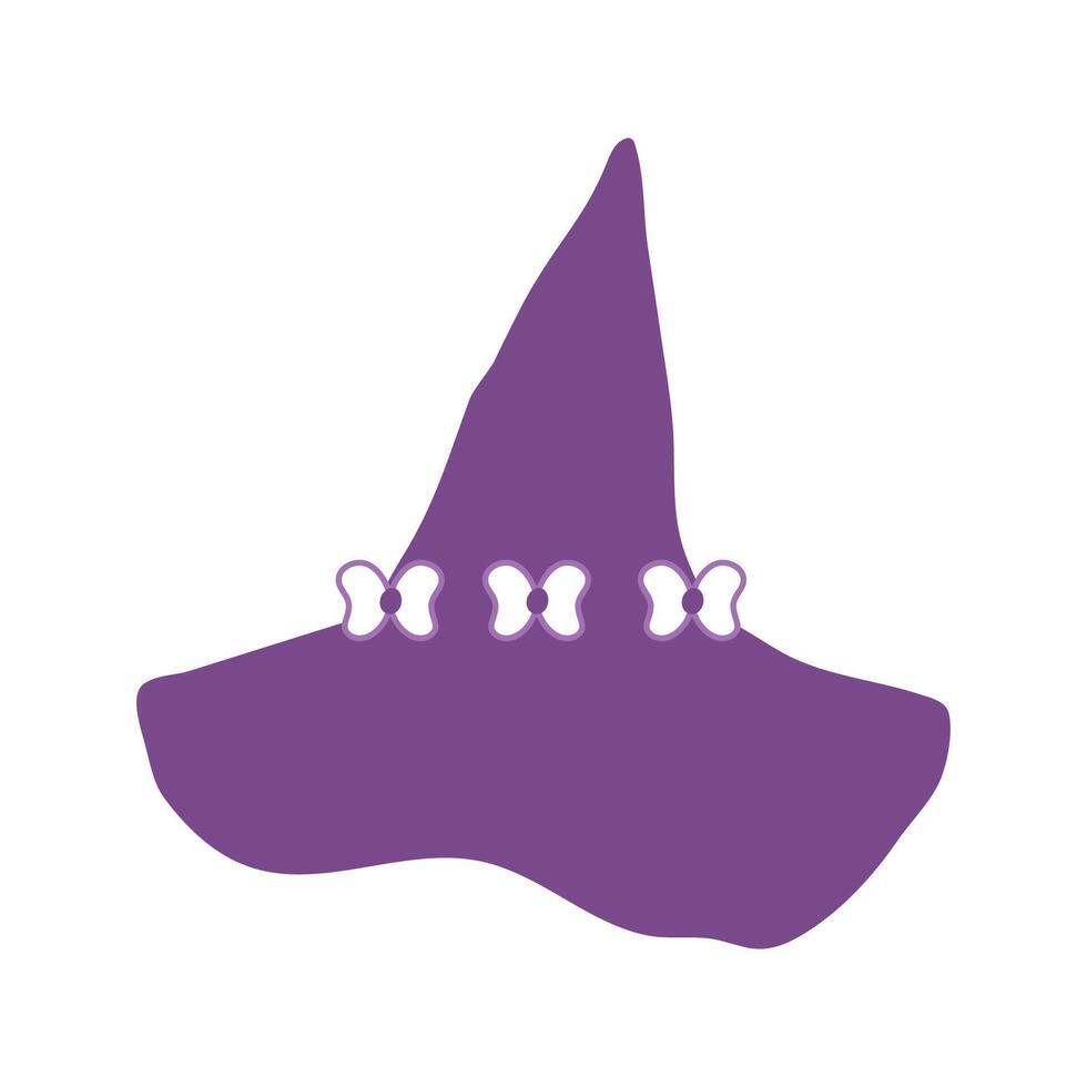 Happy Halloween day isolate element of cute purple hat. vector