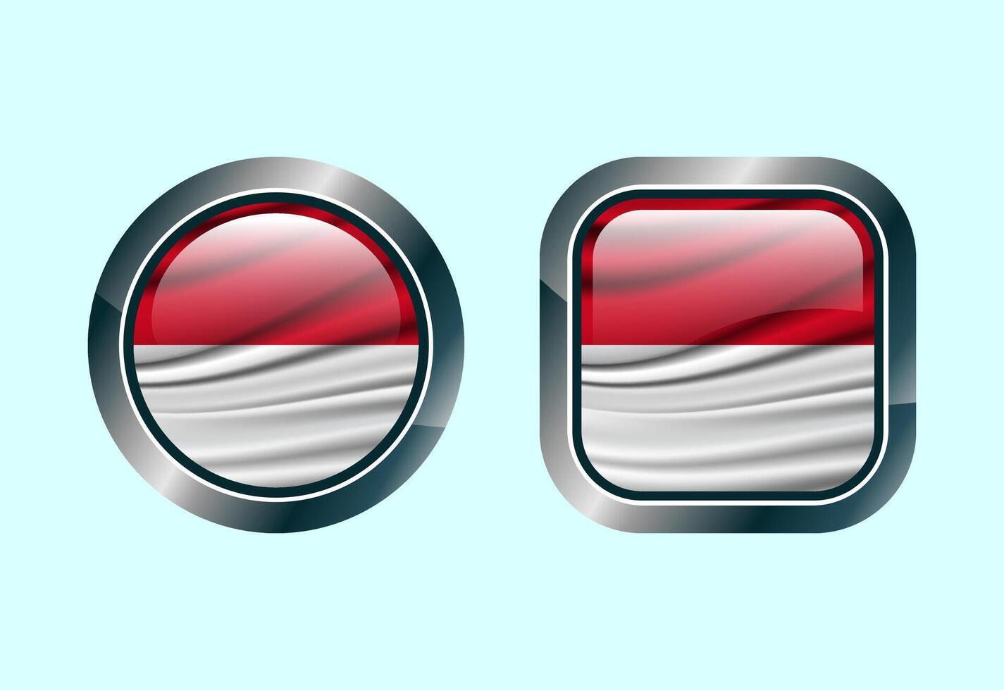 Glossy flag button of Monaco, High quality web button design vector