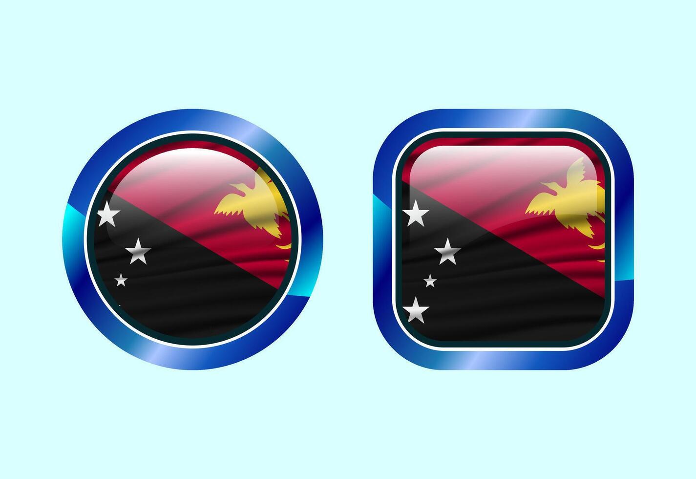 Glossy flag button of Papua New Guinea, High quality web button design vector