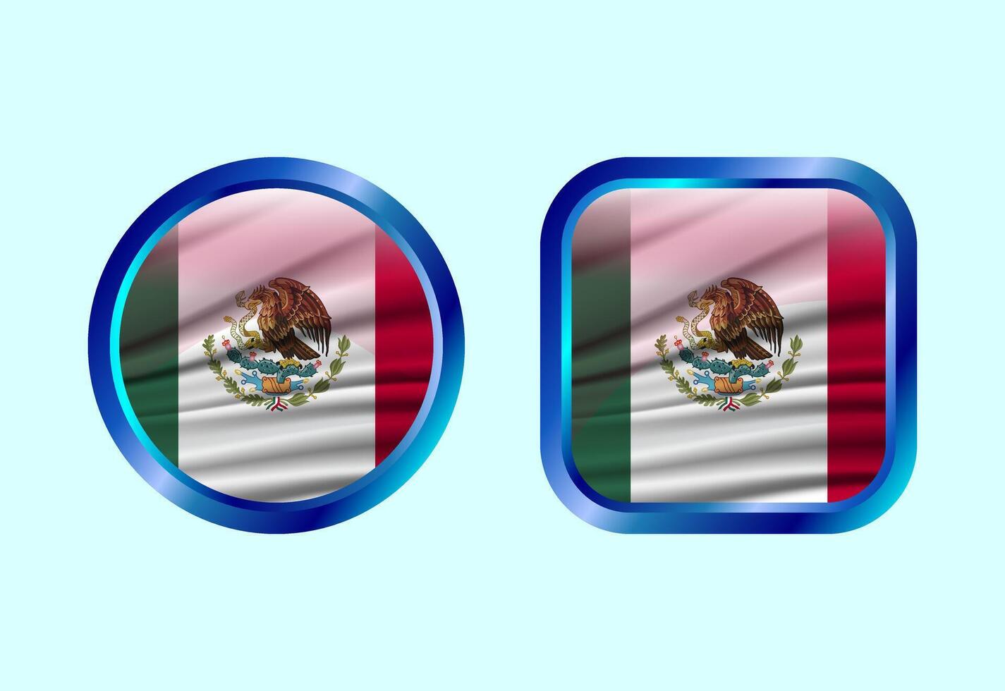 Glossy flag button of Mexico, High quality web button design vector