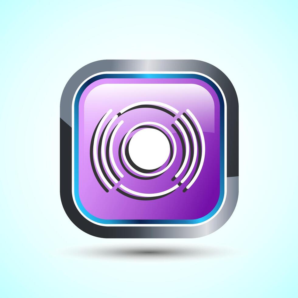 Volume Icon Design Illustration, Sound Icon For Apps and Websites, Pink Color Square Button Design vector