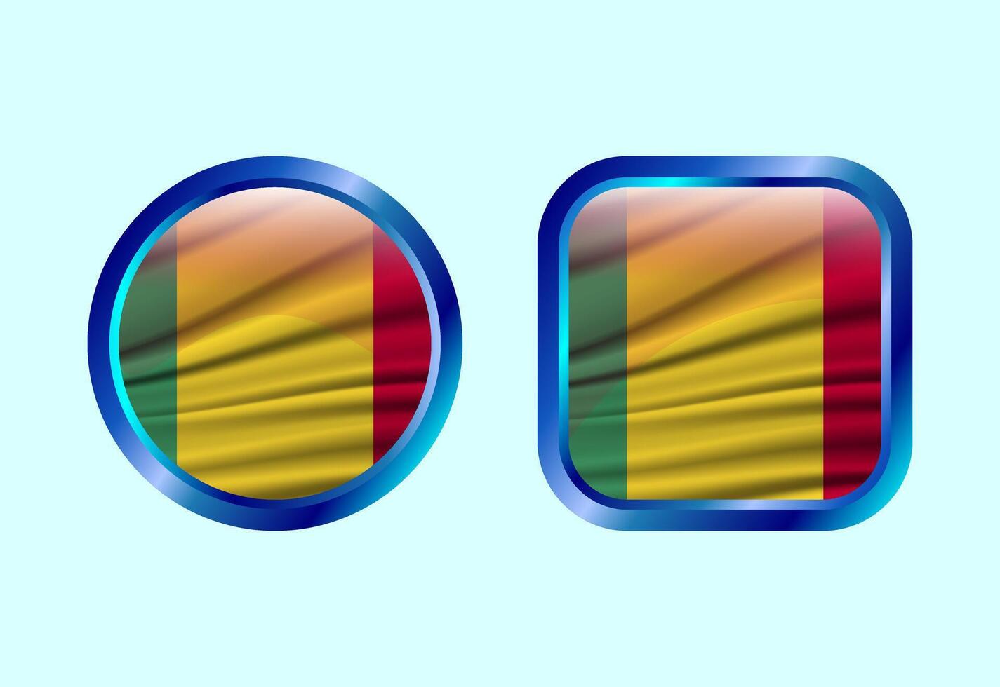 Glossy flag button of Mali, High quality web button design vector