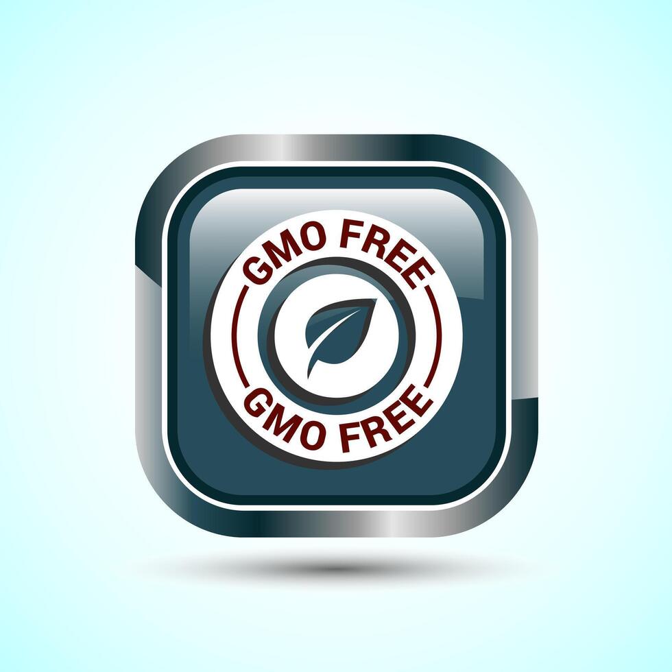 GMO Free Product Icon Design Illustration, Icon For Web and mobile application, Gray Color Square Button Design vector