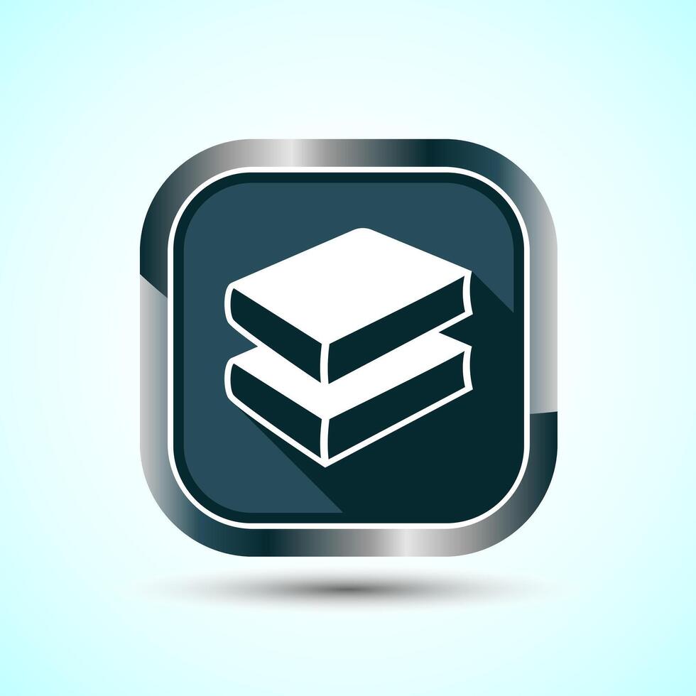 Book Icon Design Illustration, Book Icon For Apps and Websites, Gray Shadow Button Design vector