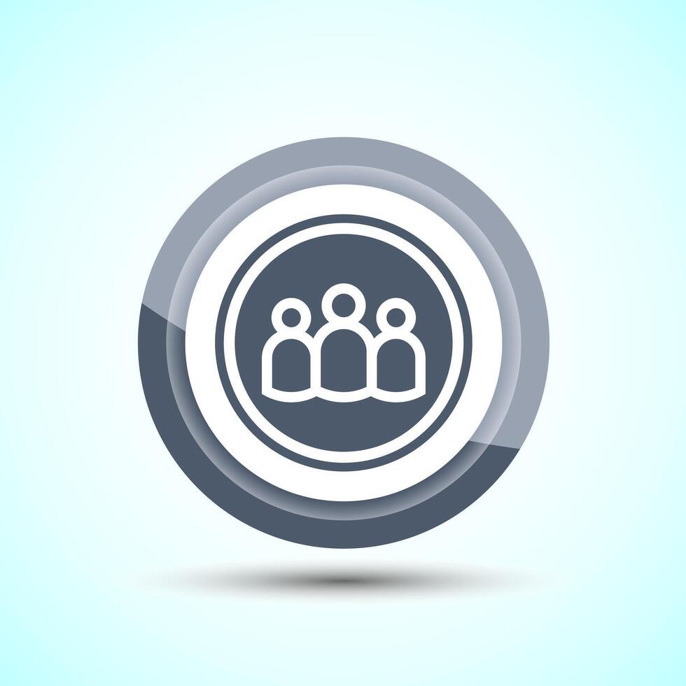 Teamwork Icon Design Illustration, Cooperation Icon For Apps and Websites, Gray Color Button Design vector
