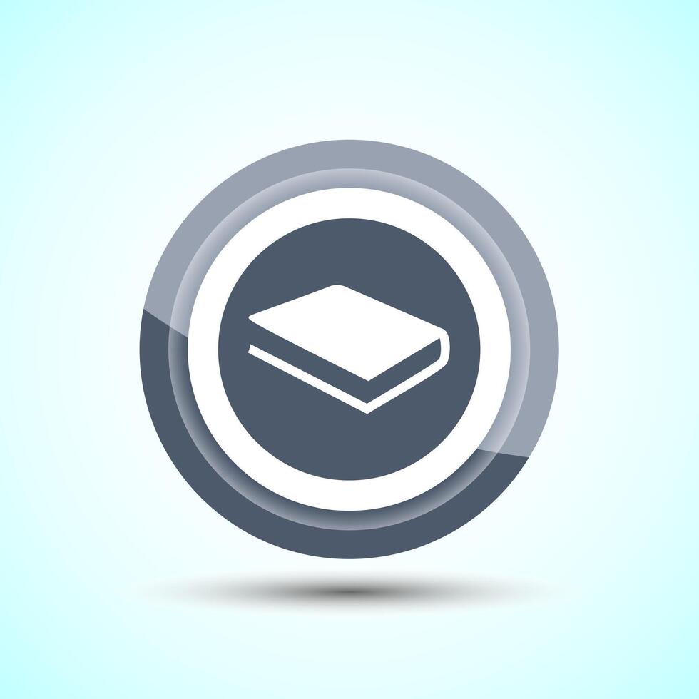 Book Icon Design Illustration, Book Icon For Apps and Websites, Gray Color Button Design vector
