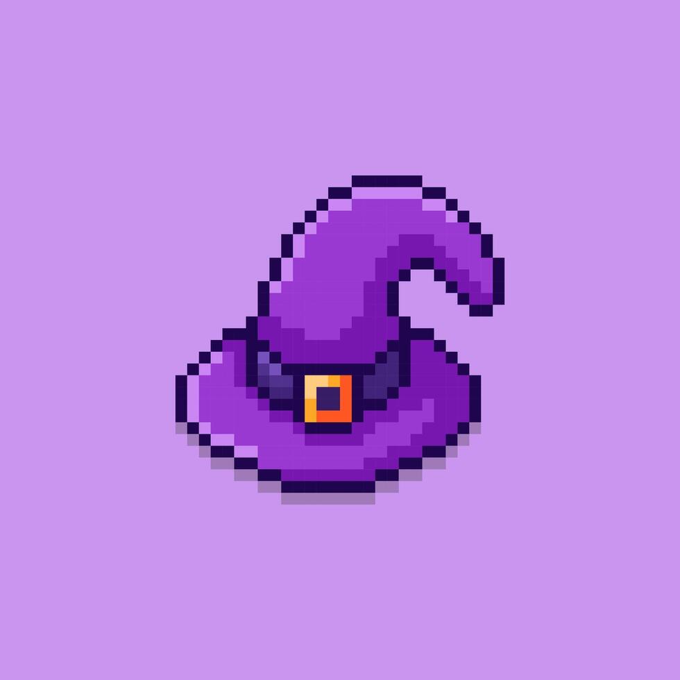 Pixel art Witch Hat game asset design vector