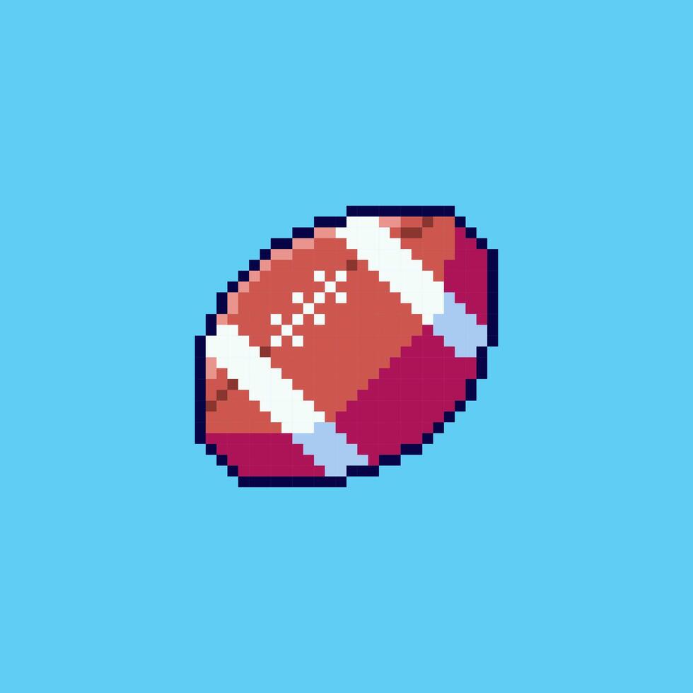 Pixel art Rugby Ball game asset design vector