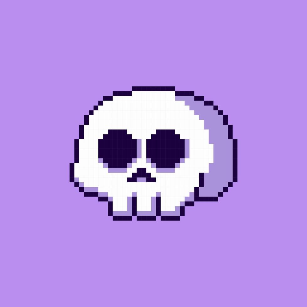 Pixel art Skull game asset design vector