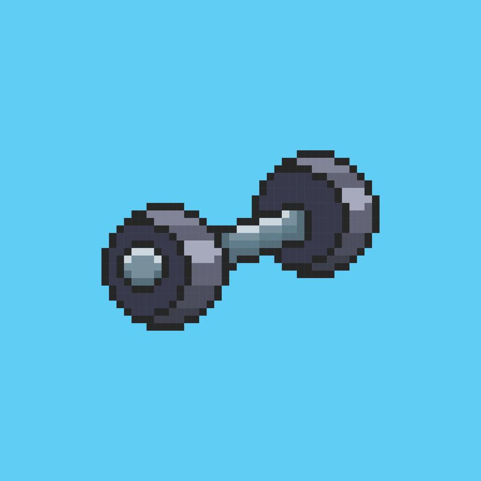 Pixel art dumbbell game asset design vector
