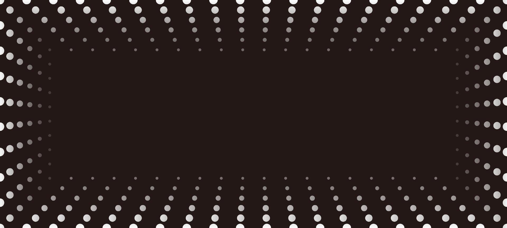 An Abstract Frame And Background Illustration With White Dots Vanishing Into Black Background. vector