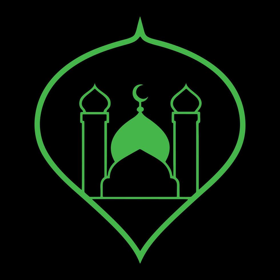 Creative Mosque Love Sign Art vector