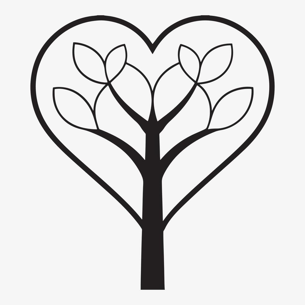 Tree with Love Sign Art vector