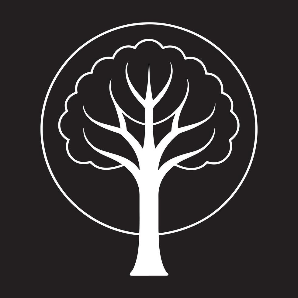Artistic Tree with Detailed Leaves vector