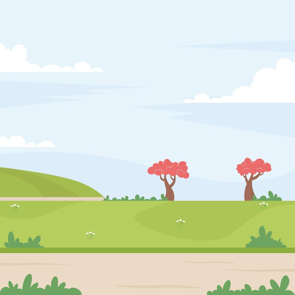 Park Landscape Flat design Illustration vector