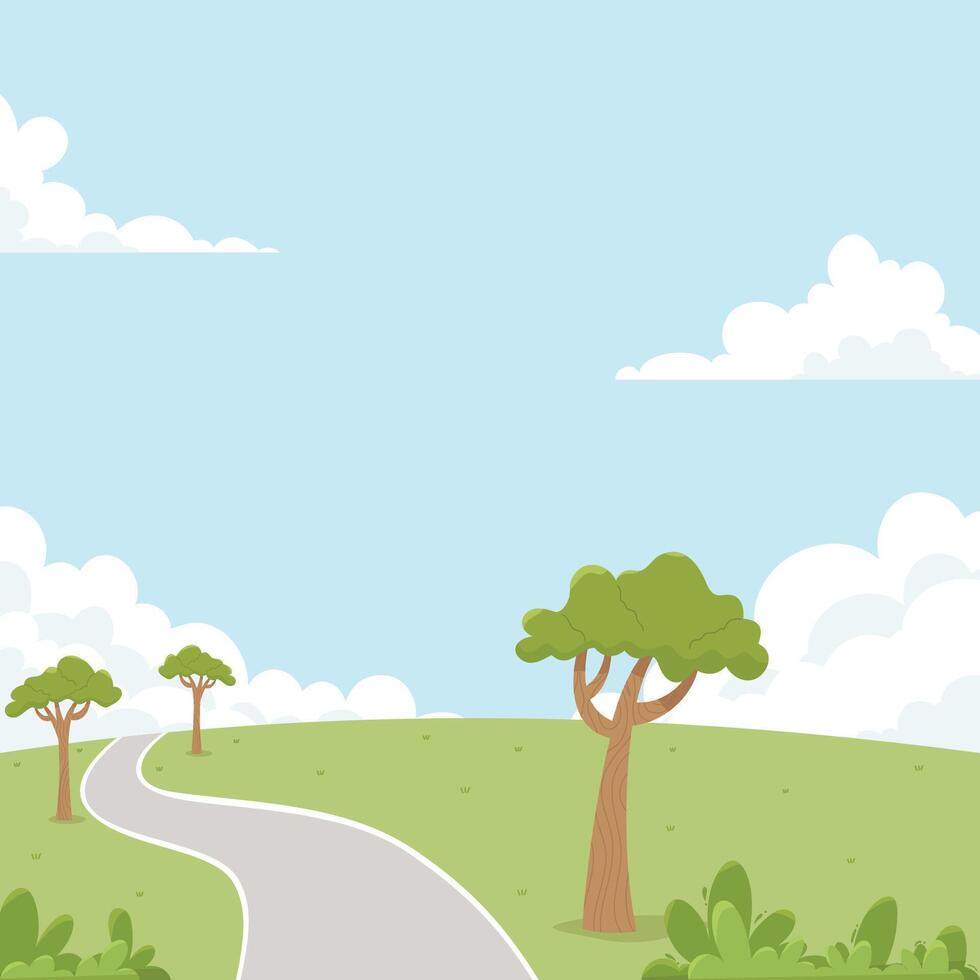 Park Landscape Flat design vector