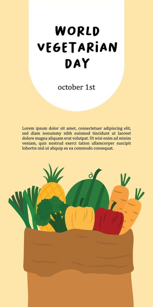 World vegetarian day template illustration vector