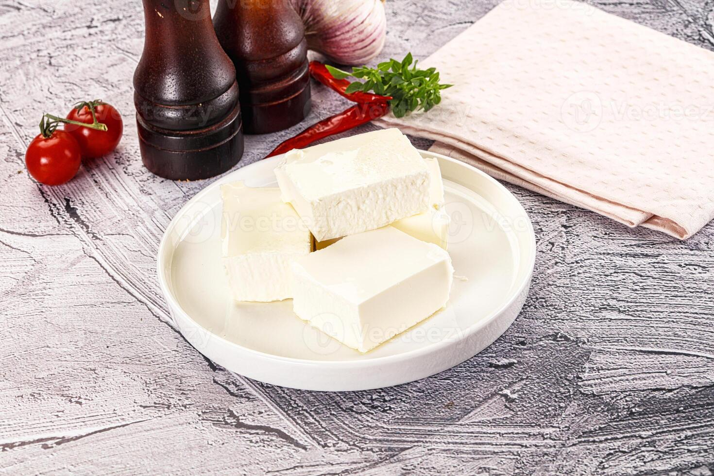 Greek traditional cuisine - Feta cheese photo